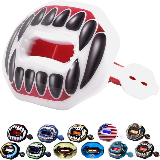 Oral Mart Flag Football Mouth Guard with 3D LipFit Design for Kids - Youth Tackle Football Mouthguard (No Boil) Cool Instant Fit Lip Guard Mouthpiece for Braces (Detachable Helmet Strap Included)