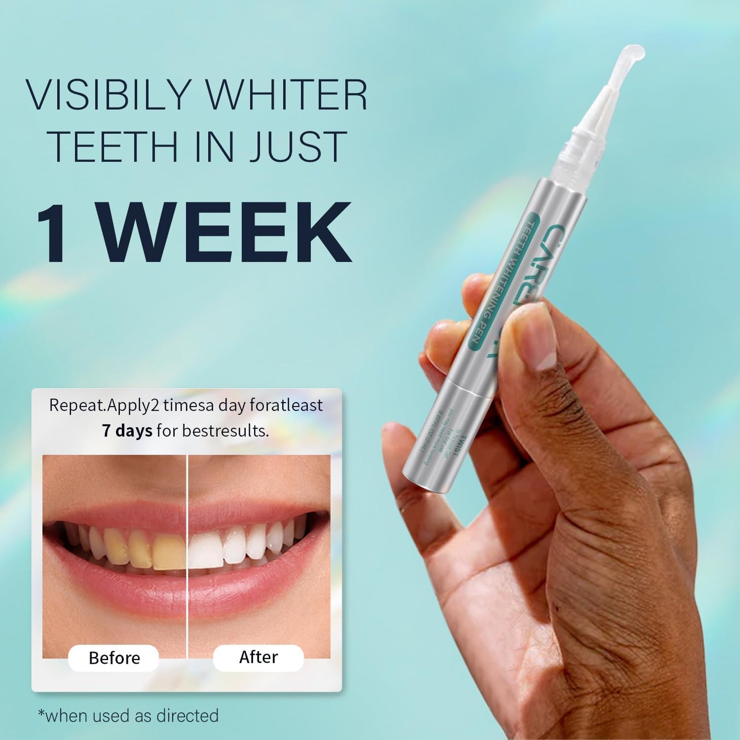 Teeth Whitening Strips 7 Treatments Kit - Contain Teeth Whitening Pen，Sensitive Teeth Whitener, Non-Slip, Dry Strip Technology for Coffee, Wine, Tobacco, and Other Stains (14 Strips)