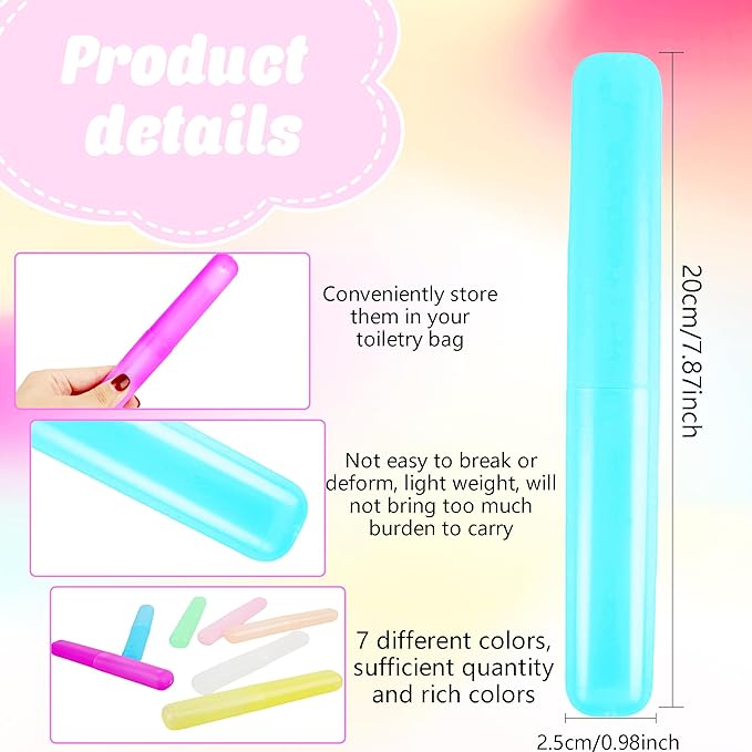 140 Pieces Plastic Toothbrush Case Travel Toothbrush Holders Portable Dust-proof Toothbrush Cases for Travel Bathroom Indoor Outdoor Travel Trip Camping School
