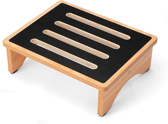 StrongTek 5" High Wooden Bed Step Stool for Adults, Sturdy Bedside & Shower Steps, 440lb Capacity, Versatile Mobility Aid for Seniors, Kitchen Use, Surgery Recovery, Anti-Slip, Portable Design