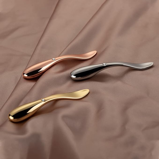 Tekson 3PCS Eye Roller Cream, Face Massage Applicator Tool, Metal Facial Massager for Moisturizer Wand Stick (Zinc Alloy) (2 in 1)