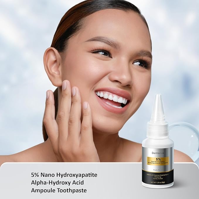 Nano Hydroxyapatite & Alpha-Hydroxy Acid Ampoule Toothpaste – Advanced Enamel Repair & Gentle Whitening, 5X More Effective Remineralization, pH Balancing, Cavity Prevention