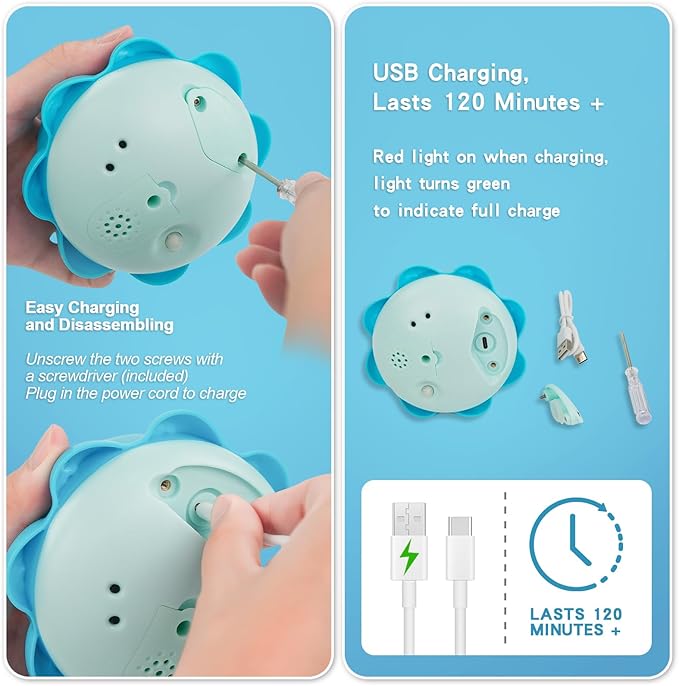 Light Up Bath Toy Sprinkler for Babies, Rechargeable Bathtub Pool Water Toys Baby Gifts for Toddlers, Shower Essentials (Blue Octopu)