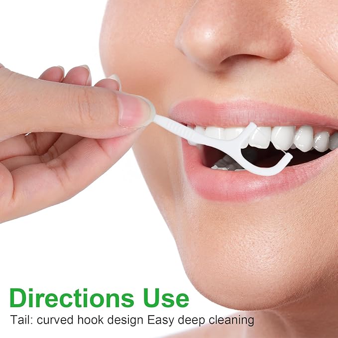 1000 Count Dental Flossers, Individually Wrapped Floss Picks, Floss Singles Bag, Toothpicks Flossers for Adults, Dental Picks Oral Care Teeth Clean Flat Wire