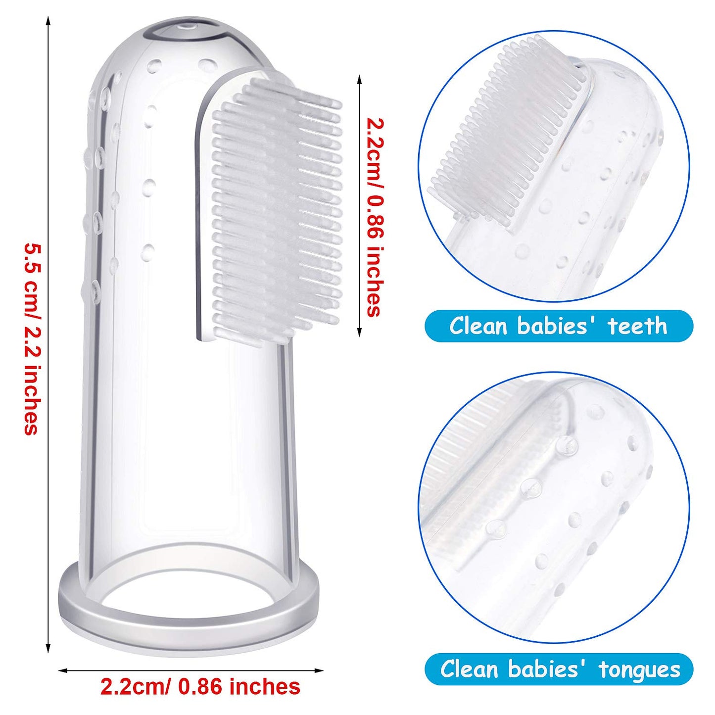 Boao 36 Pcs Baby Finger Toothbrushes with Storage Case Infant Toddlers Teeth Brushes Soft Silicone Baby Tongue Cleaners for Oral Cleaning Tooth Training Supplies