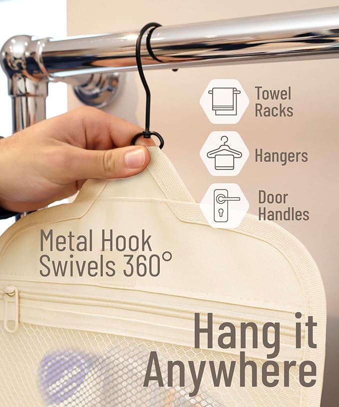 DD D&D Wanderlust D&D Hanging Travel Toiletry Bag for Men and Women – Cosmetics, Makeup and Toiletries Organizer Kit with 10 Compartments