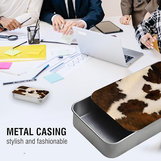 Portable Dental Floss Case, Refillable Cute Travel Floss Dispenser for Men & Women, Pocket Travel Floss Picks Case for Purse, Backpack, Bag Brown Cowhide Print