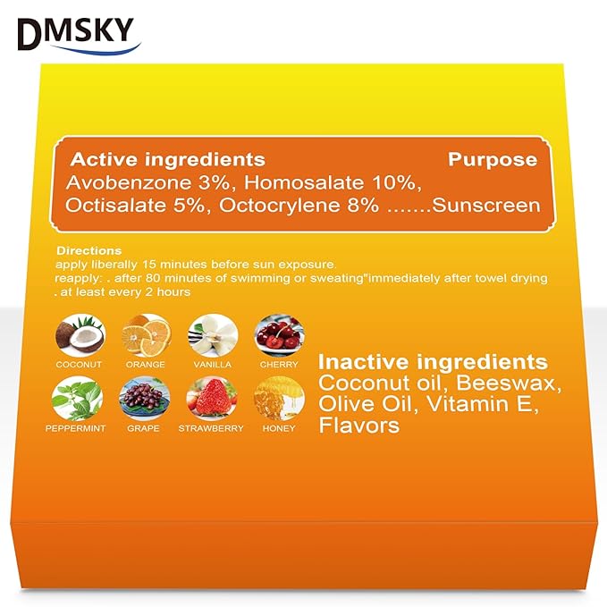 DMSKY SPF Lip Balm Bulk 64 Pack, Sunscreen Lip Balm SPF 30, Broad Spectrum UVA/UVB Protection, Lip Sunblock Bulk Sunscreen Travel Size