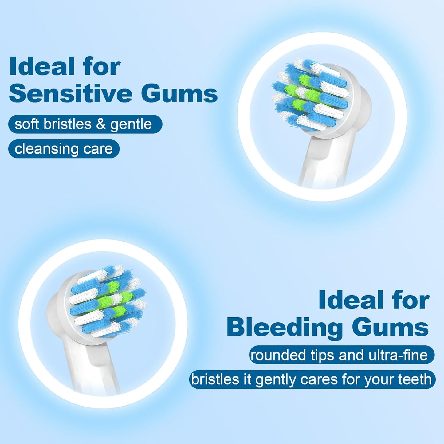 16 Pcs Replacement Toothbrush Heads Compatible with Braun Oral B Pro 1000/7000/9600/5000/8000, Precision Senesitive Brush Heads Refills for Genius X and Smart 1500 Electric Toothbrush (White)