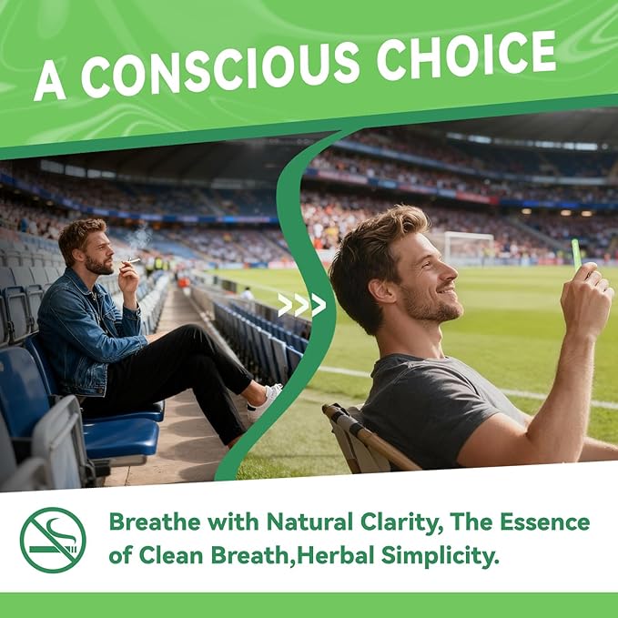 Herbal Diffuser Pen, Supports Lung Rest & Wellness, Breathing and Oral Air Freshening, Plant Based-Mullein, Licorice Root, Marshmallow Root, Thyme Leaf, Mint Oil, Natural Alternative - 600 Uses