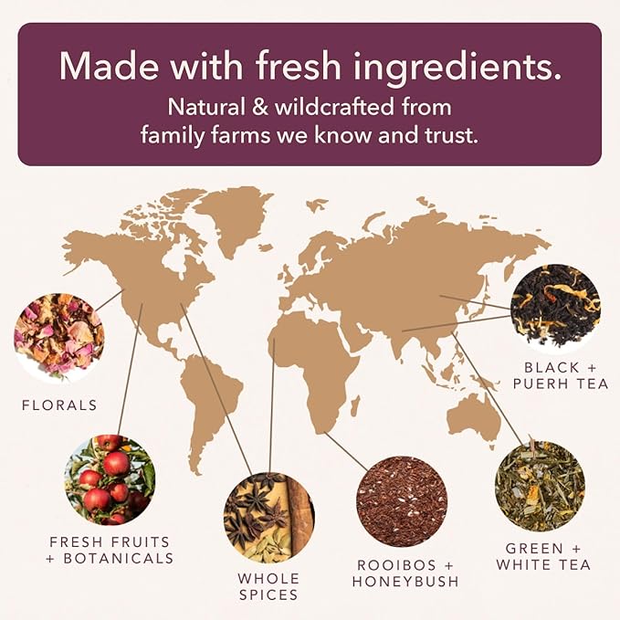 Tea Discovery Collection Assorted Tea Gift Set - 5 Hand-Crafted Loose Leaf Teas, Presentation Gift Box with Loose Leaf Steeper Included - Mixed Caffeine - 5 Unique and Flavorful Teas - 75 Cups