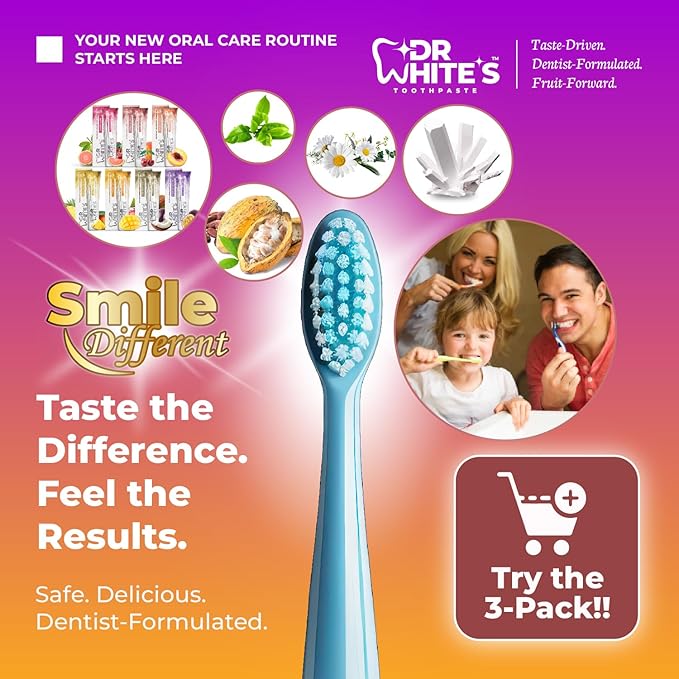 Dr. White’s Fluoride-Free nHA Toothpaste; Dentist-Formulated, Nano Hydroxyapatite + Xylitol, Sensitivity Relief Complex™, Mint-Free, Enamel Safe, Swallow-Safe (3.5 Oz, Cherry Bloom)