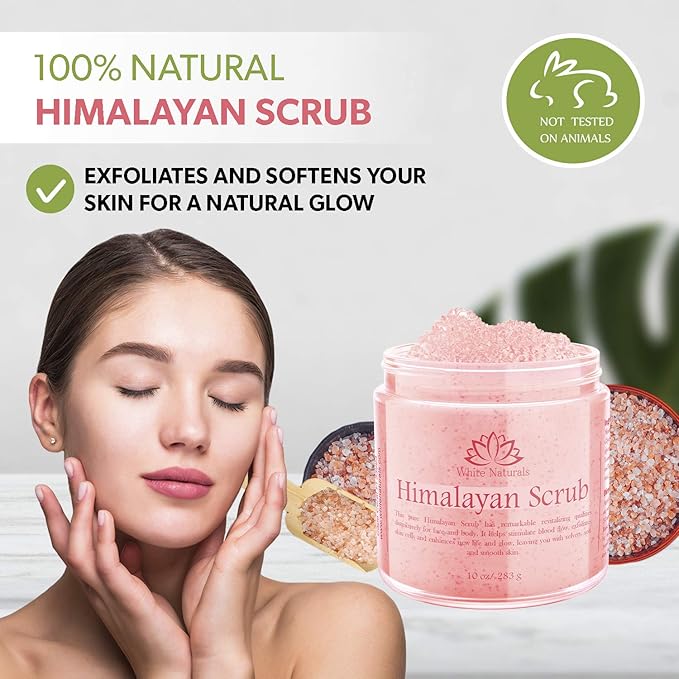 Pink Himalayan Salt Body Scrub (Pack of 2), Deep Cleansing & Moisturizing scrubber For Women, Exfoliating Scrub for Soft Skincare, Removes Dead Skin Cells, Natural Face, Foot, Hands Exfoliation