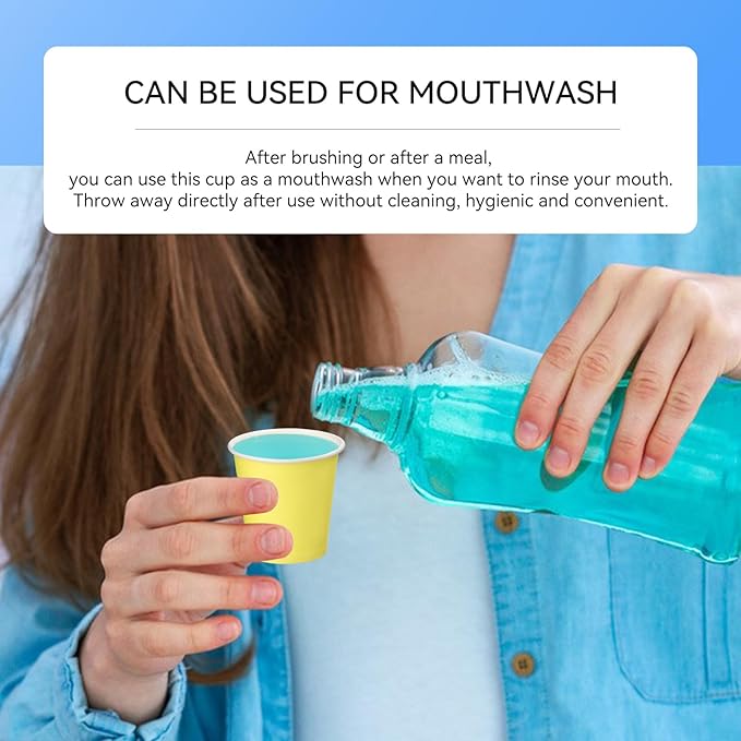 300 Pack 3oz Yellow Paper Cups,Mouthwash Cups, Disposable Bathroom Cups,Small Paper Cups 3oz Ideal for Bathroom,Supermarket,Birthday Party,Picnic and BBQ