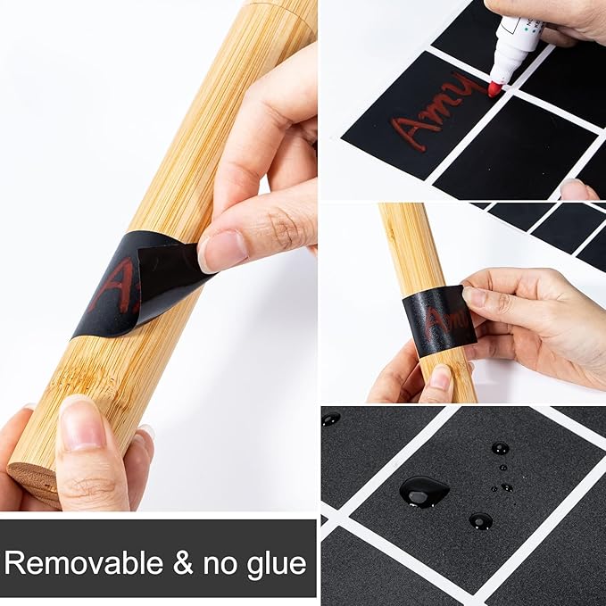 Yeeco 2 Pcs Portable Bamboo Toothbrush Case, Wooden Toothbrush Covers Storage Container Reusable Toothbrush Travel Holder Sustainable for Trip Camping Home Travelling Attach 4 Pcs Sticky Label