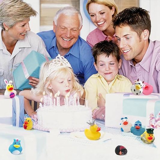 XY-WQ Rubber Duck 30 Pack for Jeeps Bath Toy Assortment - 2.3 Inch Bulk Floater Duck for Kids - Baby Showers Accessories - Party Favors, Birthdays, Bath Time, and More (30 Varieties)