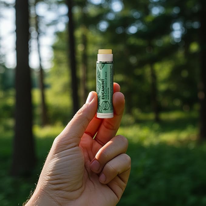Crate 61 Lip Balm Eucamint – Plastic-Free Plant Pod® Tube – Made with USDA Organic Ingredients – Cooling Peppermint & Eucalyptus – Natural Lip Care for Dry, Chapped Lips – Safe for Men, Women & Kids