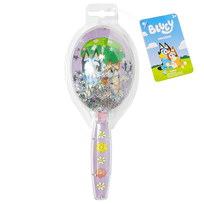 LUV HER Licenced Bluey Kids’ Detangling Confetti Hair Brush – Fun Bluey & Bingo Design, Gentle on Wet & Dry Hair, Ideal for Kids Ages 3+, Makes Hair Care Fun and Easy