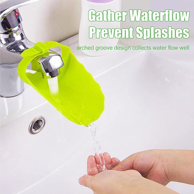 Faucet Extender for Toddlers,Generic Kids Faucet Extender Sink Extender for Kids Hand Washing, Suitable for Bathroom, Bathtub Sink, Fits Most Faucets(Green)