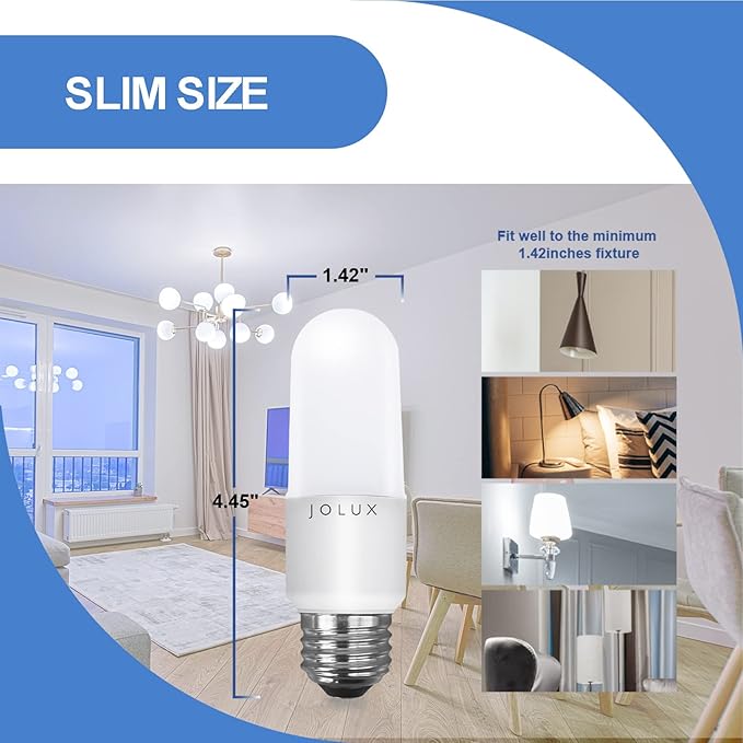 Jolux led Stick Lights, 60 watt Equivalent, 800 Lumen,5000K Daylight, e26 led Bulb,Non-Dimmable, Enclosed Fixture Rated, 12Count (Pack of 1)…