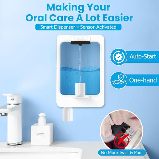 Automatic Mouthwash Dispenser for Bathroom, Aerthezu Electric Mouth Wash Dispensers Smart Auto Bathroom Accessories for Home & Kids - 500ml