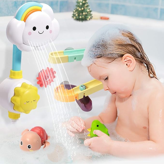 33 PCS Bath Toys for Toddlers and Babies, Bathtub Toy Set with Shower, Rubber Ducks, Floating Toys, Great Christ Gift for Kids
