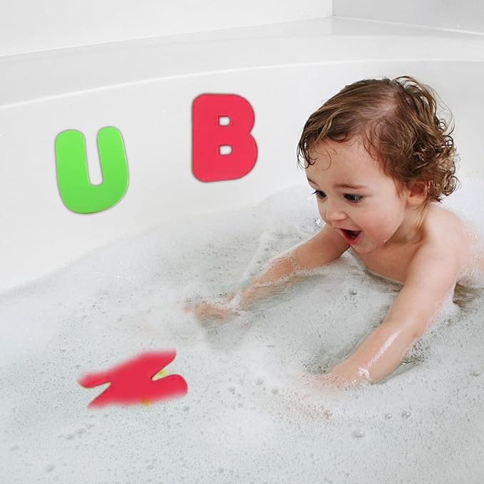 Bath Toys, 36 Sheets Fun Numbers and Alphabet Bath Toys, Floating Alphabet Letters & Numbers Learning for Bathtub Educational for Kids Children Boys Girls