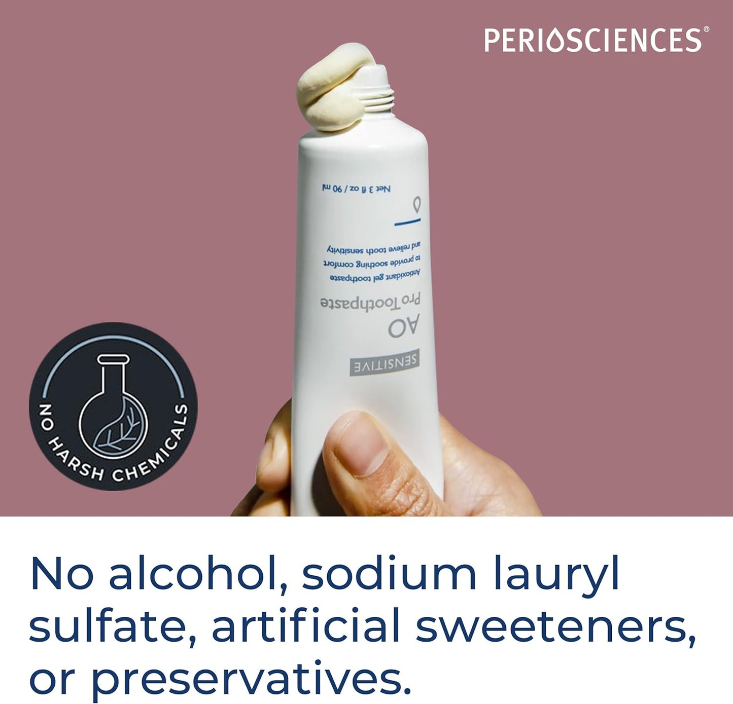 PerioSciences Sensitive AO Pro Toothpaste with Nano Hydroxyapatite 3 fl oz / 90ml - Pack of 2