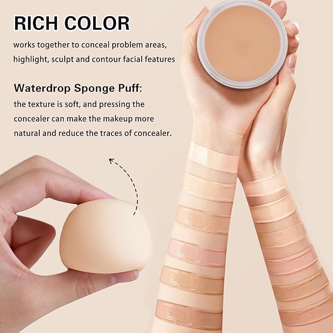 Under Eye Color Corrector for Dark Circles with Primer,Cream Color Correcting Concealer Full Coverage,Vegan Under Eye Cover up Makeup Concealer Makeup (05 Mediun Honey)