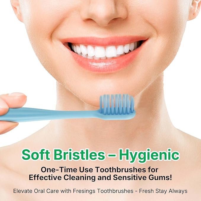30 Pack Premium Disposable Toothbrushes Bulk – Individually Wrapped Soft Bristle Toothbrushes for Travel, Hotel Guest, Donation, Kids, Adults – Single Use, Family & Emergency Hygiene