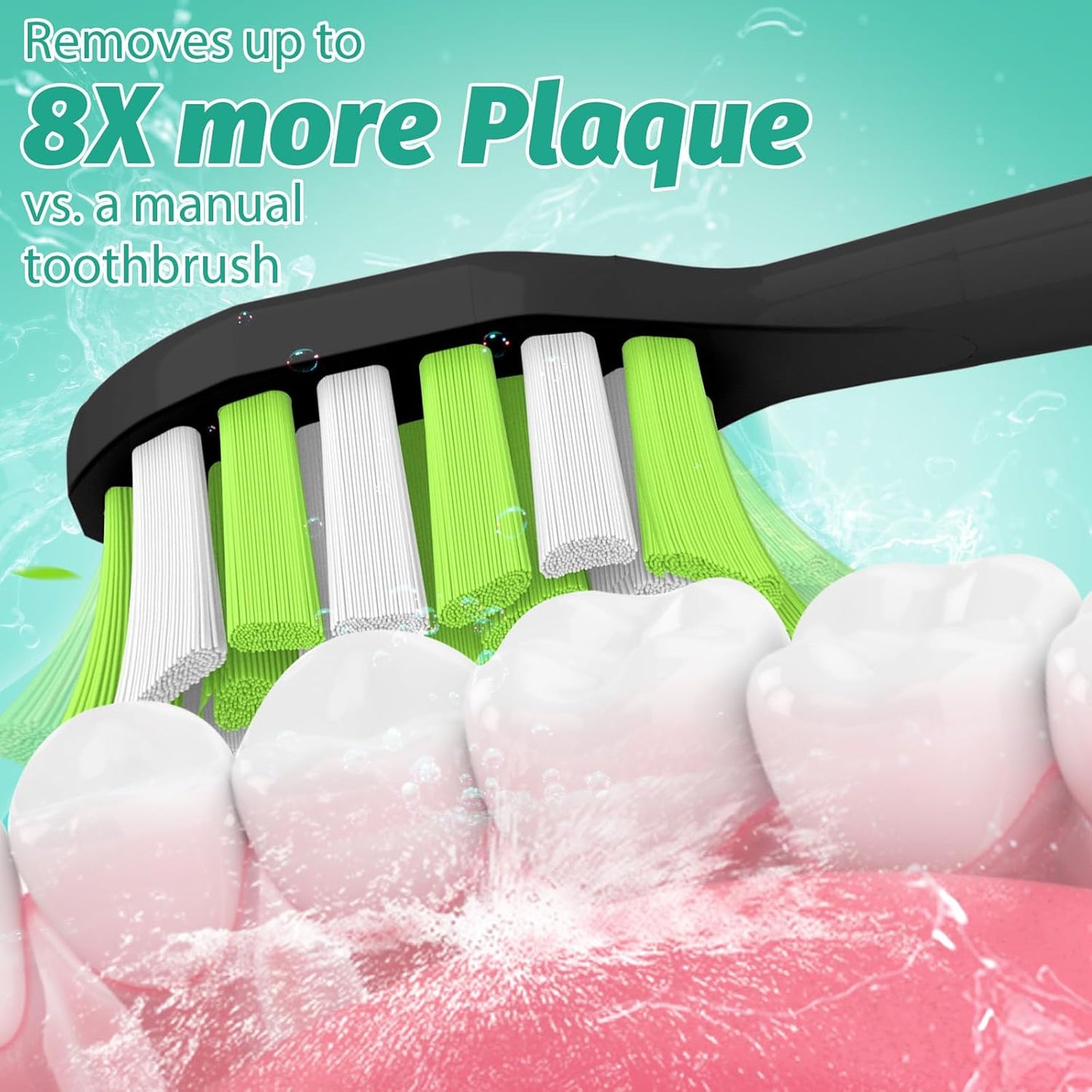 Aoremon Toothbrush Replacement Heads for Philips Sonicare DiamondClean Series 2/3 EasyClean ProtectiveClean FlexCare HwalthyWhite, 4100/5100/6100, C1/C2/G2/G3-6 Pack, Black