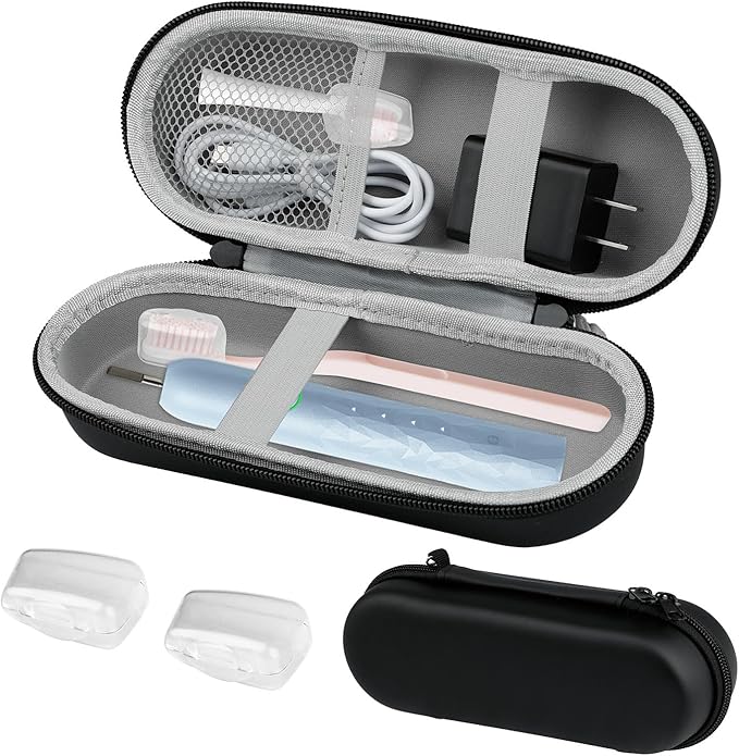Toothbrush Travel Case for Oral B/Oral-B Pro 1000 1500 5000 7000 7500 6000 9600 for Phlips 4100 5100 Electric Toothbrush Carrying Bag,Portable Hard Protective Storage Bag with Mesh Pocket