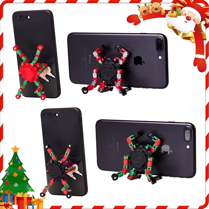 Christmas Fidget Toys Transformable Fidget Spinners for Kids and Adults, Stress Relief Sensory Toys for Boys and Girls Fingertip Gyros for ADHD Autism for Kids Birthday Gifts