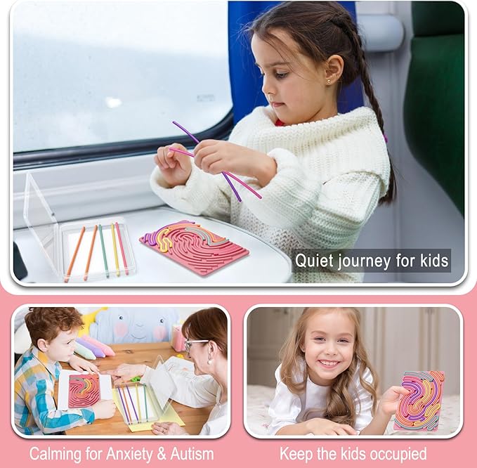 Sensory Fidget Toys for Kids Toddler Boys ,Sensory Activity Board for Stress Anxiety Autistic ADHD, Calm Down Travel Airplane Essentials Toys for 3+ Year Old, Stuffers Gifts for Teen Girls