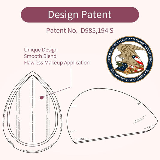 BEAKEY Flat Duo Makeup Sponge of 6, Super Soft 0 Latex Blending Sponge for Flawless Application - Liquid, Cream, Powder, Patented Design,Pink