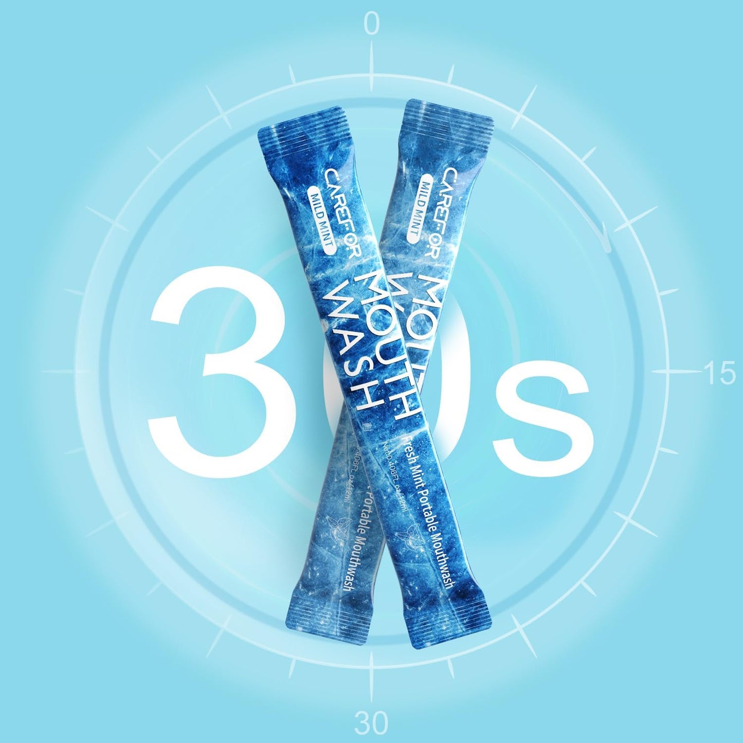 Mouthwash Travel Size, Portable Fresh Breath Mouthwash, Alcohol-Free, ICY Mint Flavor, Mini Pack – to Go for On-The-Go Freshness, Bulk Packets 0.41 Fl Oz (Pack of 60)