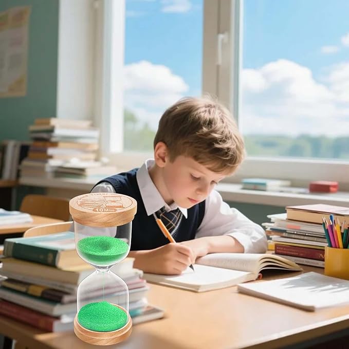 15 Minute Sand Timer Hourglass, Beech Wood Hourglass Sand Clock, Small Wooden 15 Min Hour Glass, Minutes Sandglass, Reloj De Arena, Classroom, Game, Kitchen, Home, Office, Decorative