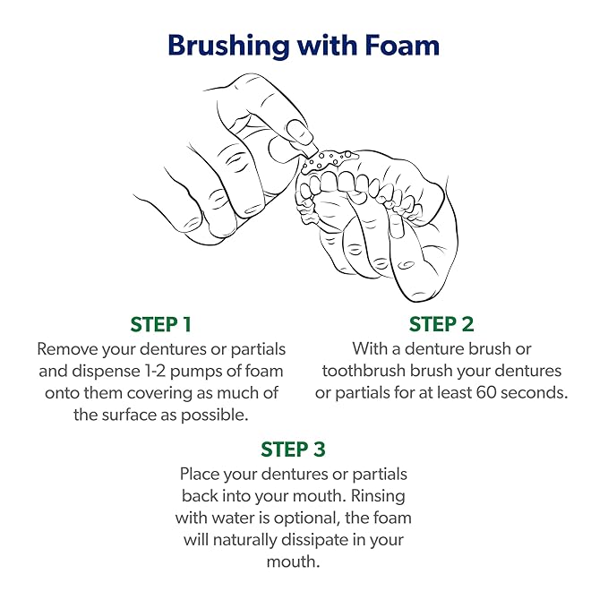 EverSmile FreshDent Denture and Partial Denture Cleaner + Teeth Whitening Spray – Travel Size Alternative to Cleaning Tablets That Eliminates Bacteria and Fights Bad Breath – 50ml + 10ml Pack