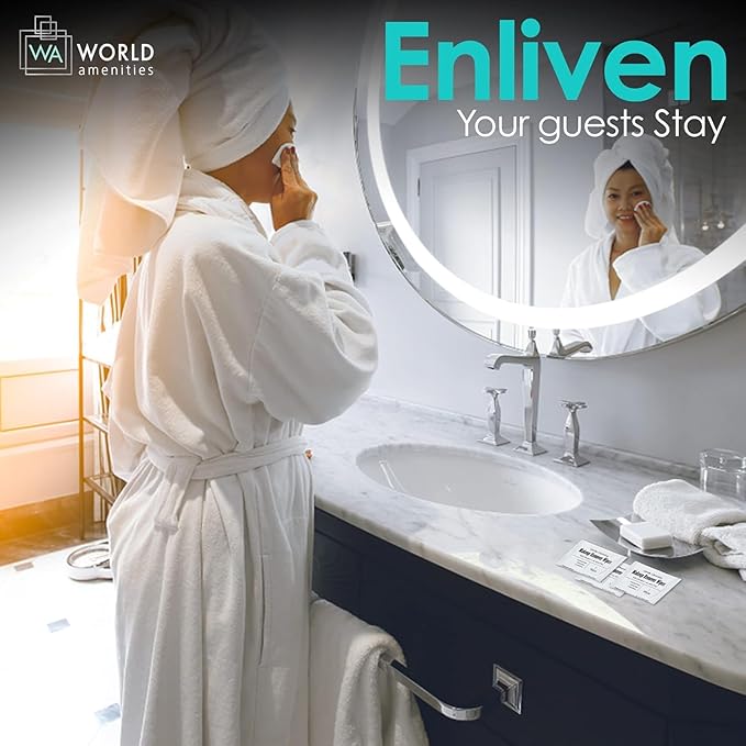 World Amenities - Bulk Makeup Remover Wipes | 500 Count| Individually Wrapped, Gentle Cleansing, Alcohol Free - All Skin Types - Vitamin E - 100% Recyclable, Hotel Travel Size Toiletries