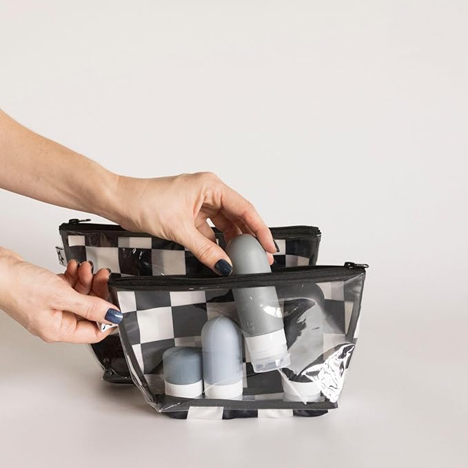 Tiny Twinkle Diaper Bag Organizing Pouches | Mess-Proof Clear Front Travel Organizer Bags | TSA Approved Toiletry Bag Set for Baby and Mom Essentials