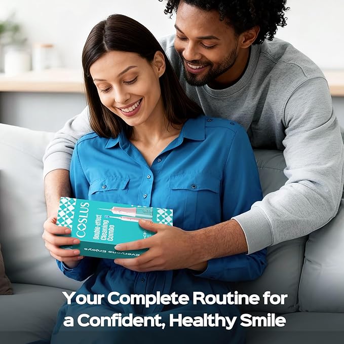 COSLUS Electric Toothbrush with Water Flosser Combo: Portable Oral Clean Kit for Teeth Brushing & Flossing, Multiple Modes for Multiple Users, Cordless for Home & Travel Use, Pink, C51C30