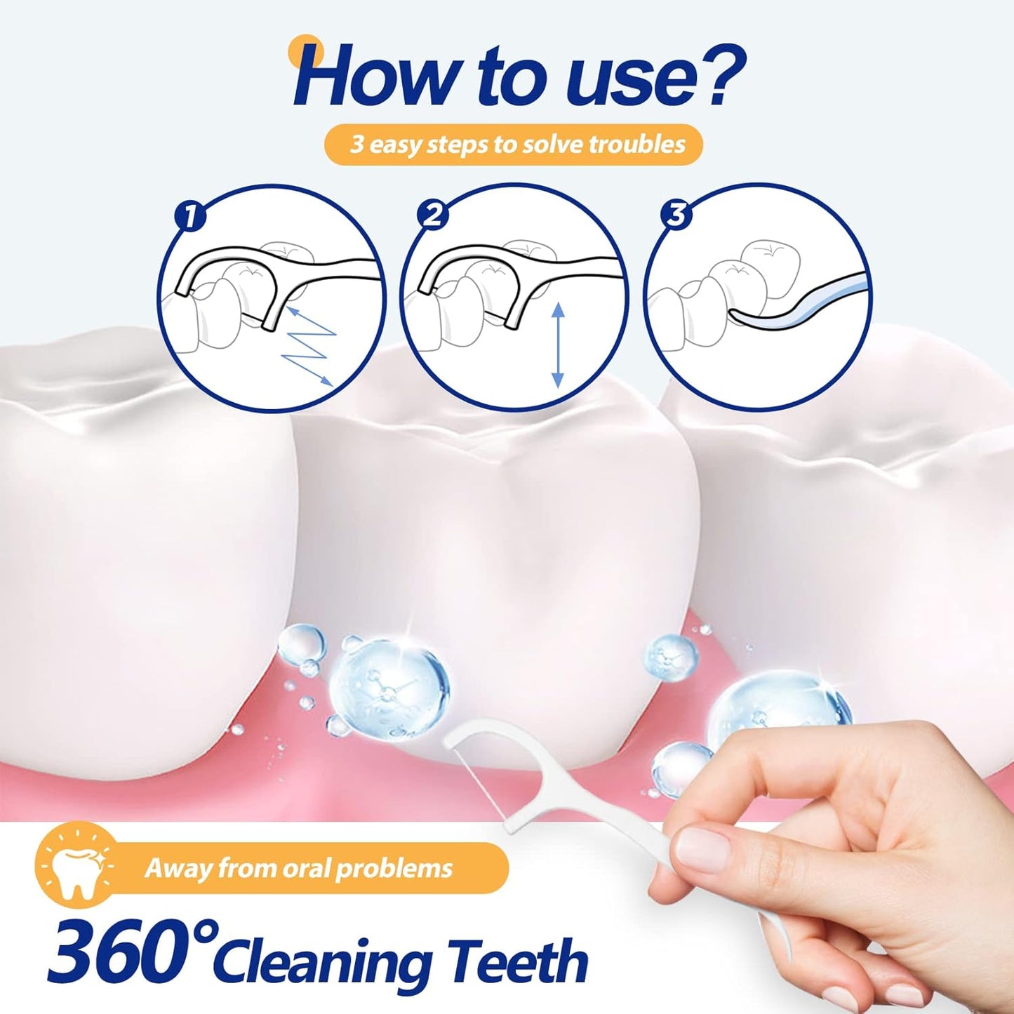 Dental Floss Picks Toothpicks 250pcs with Portable Cases and 100pcs BrushPicks Interdental Toothpicks