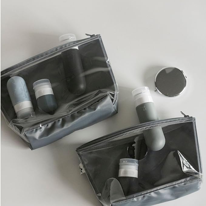 Tiny Twinkle Diaper Bag Organizing Pouches | Mess-Proof Clear Front Travel Organizer Bags | TSA Approved Toiletry Bag Set for Baby and Mom Essentials