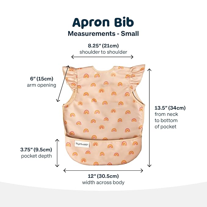 Tiny Twinkle Mess Proof Baby Bib for Girls | Waterproof Toddler Bib for Eating | Baby Apron for Feeding | Machine Washable | Perfect Shower Gift (Butterflies, 6–24M)