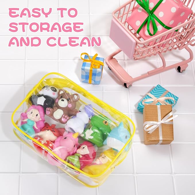 Oriate Fairy Tale Finger Puppets Toddler Toys, Story Time Puppets with Pretend Play Stage, Toddler Bath Toys with Storage Bag, Bathtub Party Favors Easter Basket Stuffers 12m 10Pcs