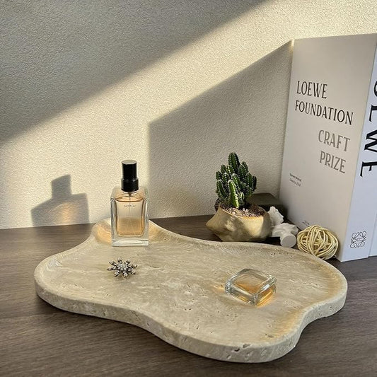 Natural Travertine Tray (Beige (Slightly White))