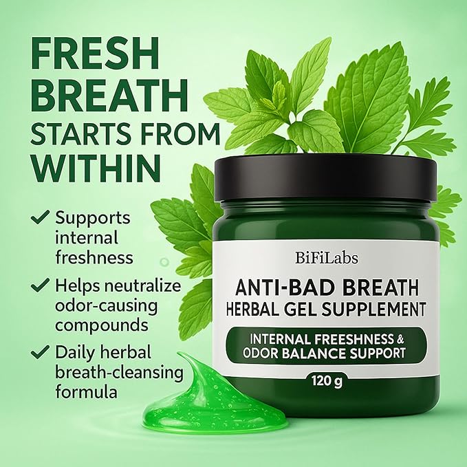 Anti-Bad Breath Herbal Gel – Fresh Breath Support from Within – Daily Herbal Cleansing Gel with Chlorophyll, Peppermint & Parsley – Plant-Based Internal Breath Freshener – 120g (2)