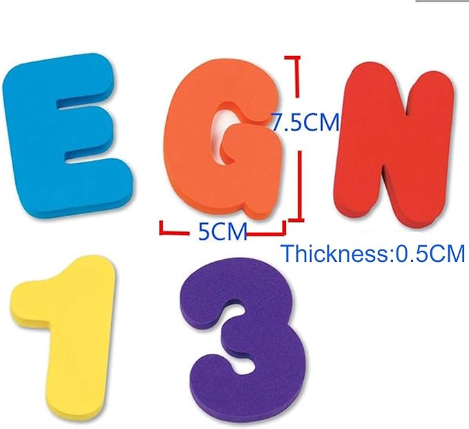 BAIVYLE Baby Bath Toys Foam Fun Alphabet Letters and Numbers-Floating Toy 36 PCS ABC for Bathtub Educational Kids Boys Girls. Baby Bath Time Toys-Makes Clean Up Easy as They Drip Dry in The Tub