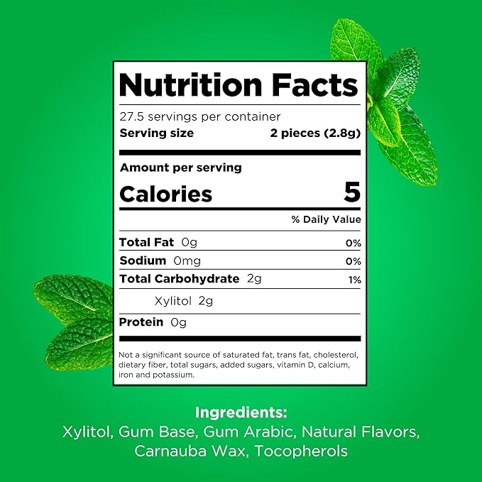 PUR Gum | Aspartame Free Chewing Gum | 100% Xylitol | Natural Spearmint Flavored Gum, 55 Pieces (Pack of 12)