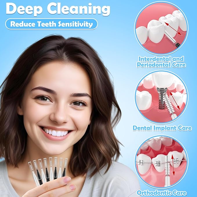 120Pcs Interdental Brushes, 360° Bendable Soft Bristles Braces Flossers Dental Brushes Between Teeth Gum Interdental Brushes for Gum Braces Oral Teeth Cleaning Tool (Black, White)